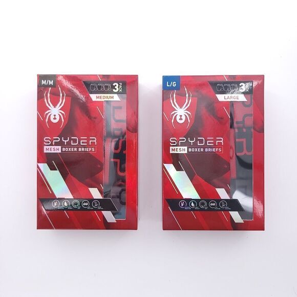 Spyder Other - SPYDER Mesh Boxer Briefs 3 Pack Sz Medium / Large Red Black Gray Mens